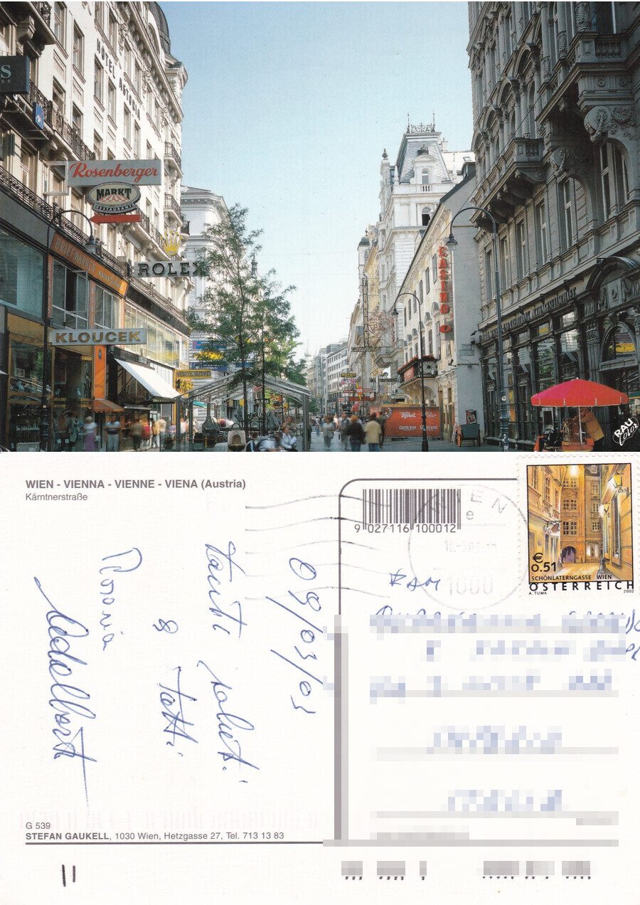Wien Karmtnerstrasse - Viaggiata 2003