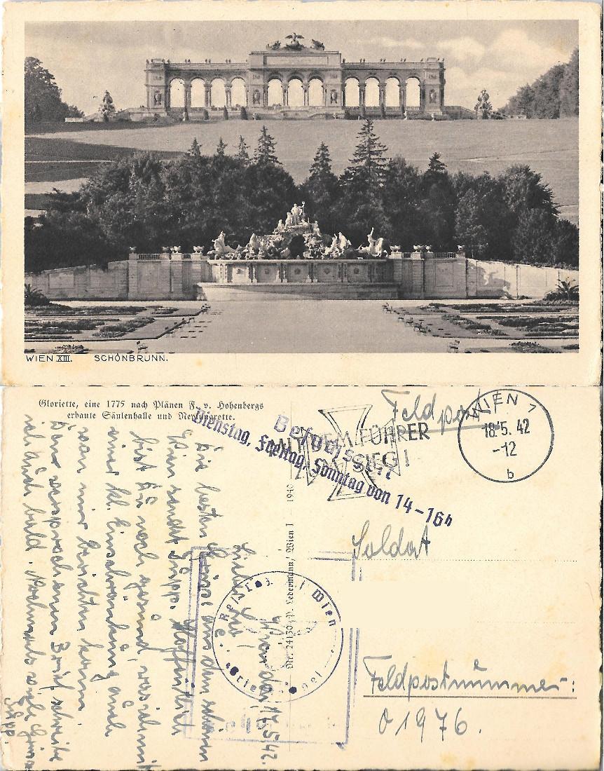 Wien, Schonbrunn. Viaggiata 1942