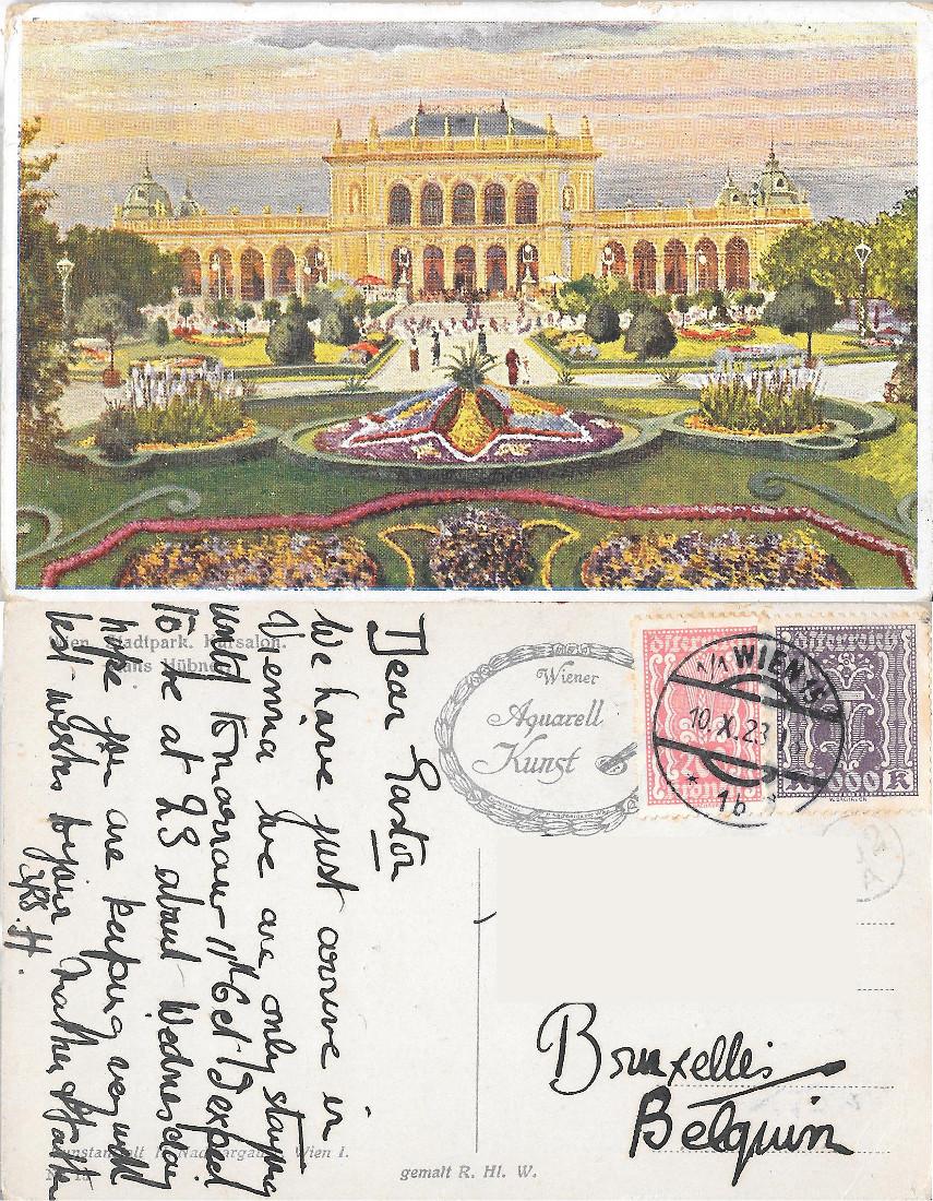 Wien, Stadtpark. Viaggiata 1923