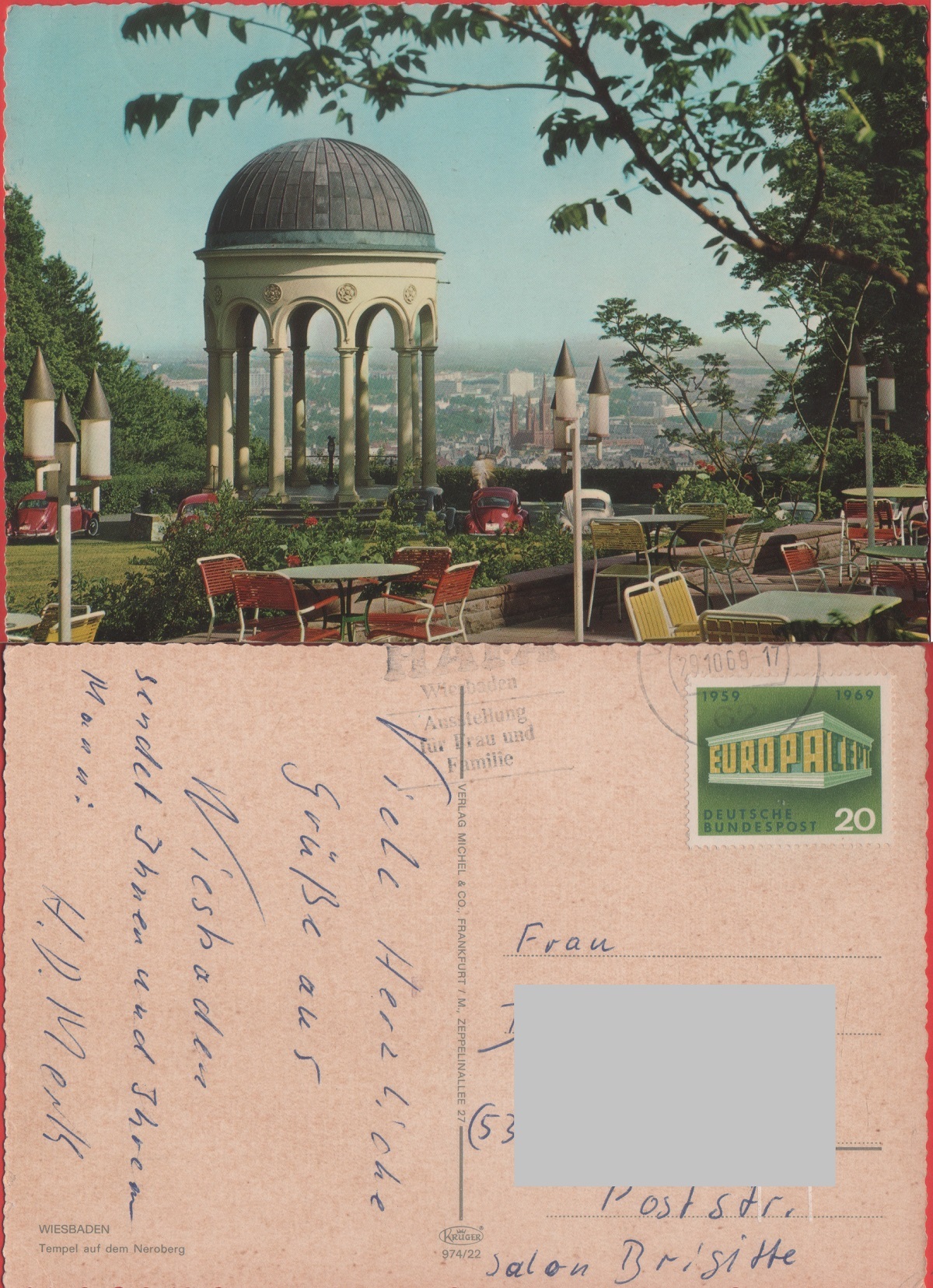 WIesbaden. Tempel auf dem Neroberg. Viaggiata 1969