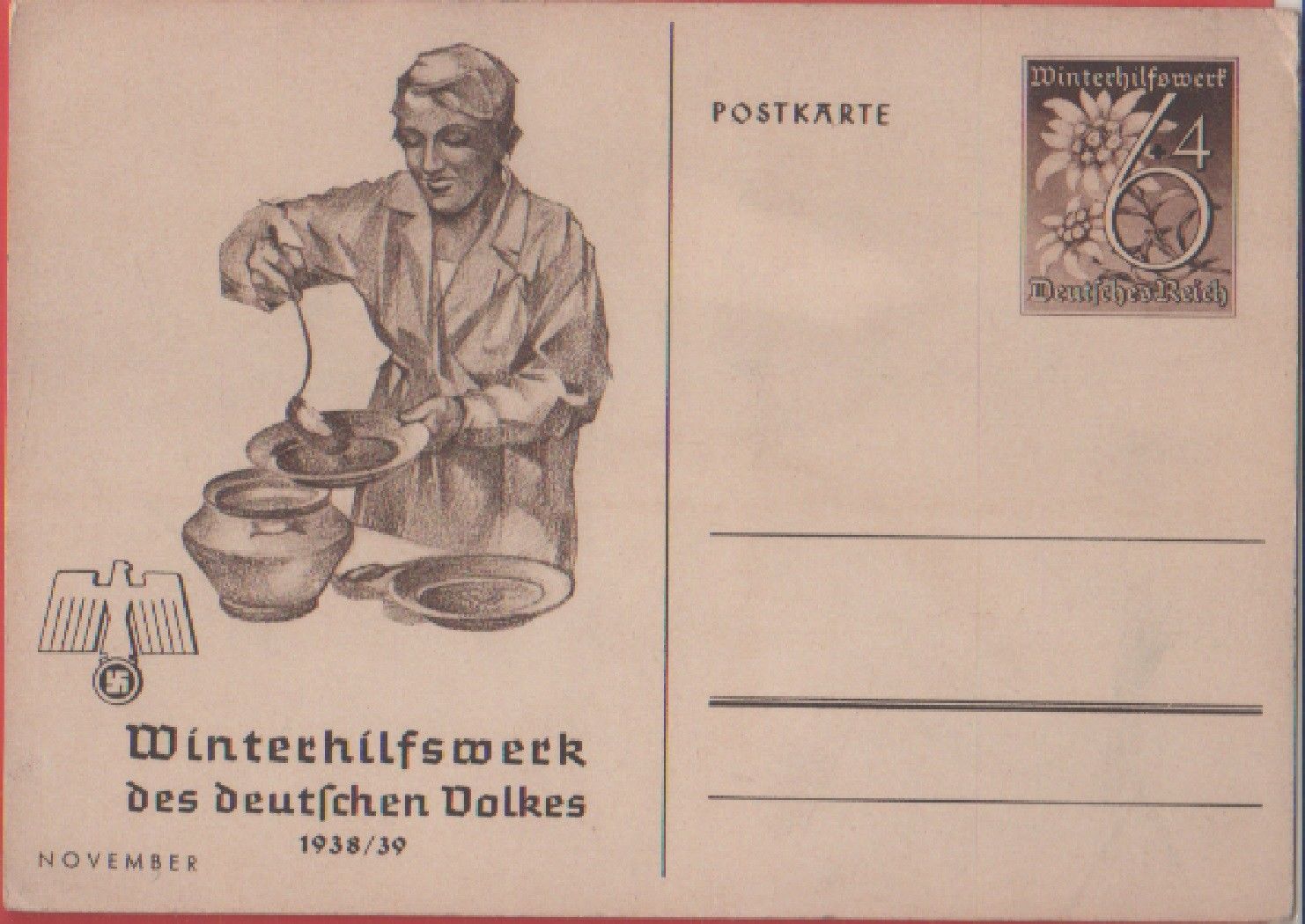 Winterhilfswerk des Deutschen Volkes. November. Non viaggiata