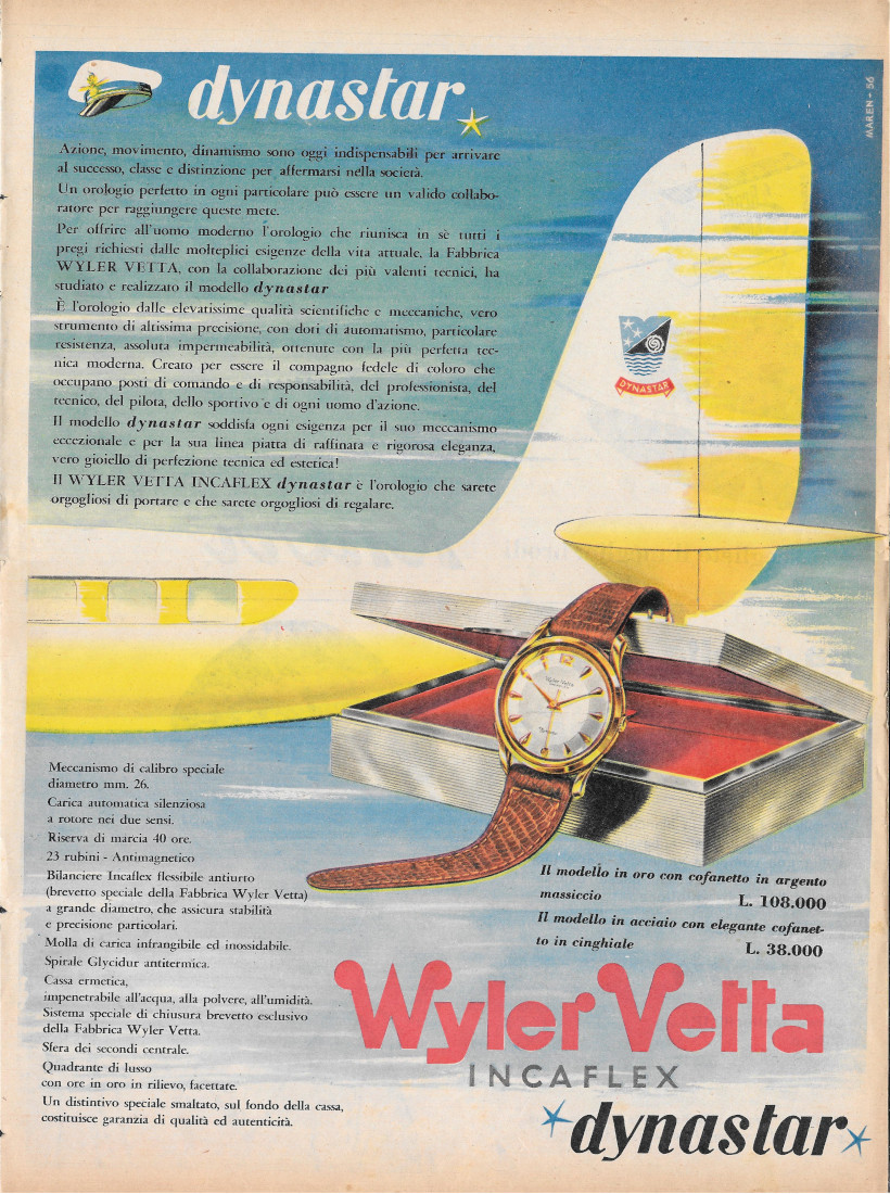 Wyler Vetta Dynastar - Advertising 1956