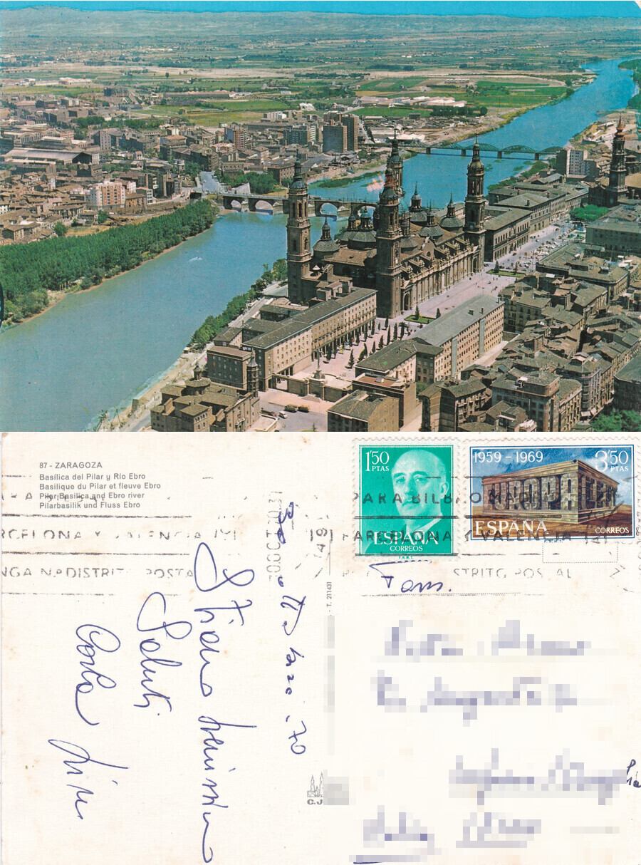 Zaragoza. Basilica del PIlar - Viaggiata 1970