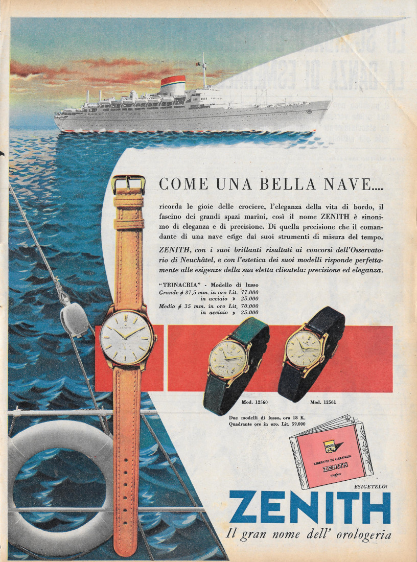 Zenith mod. Trinacria - Advertising 1956
