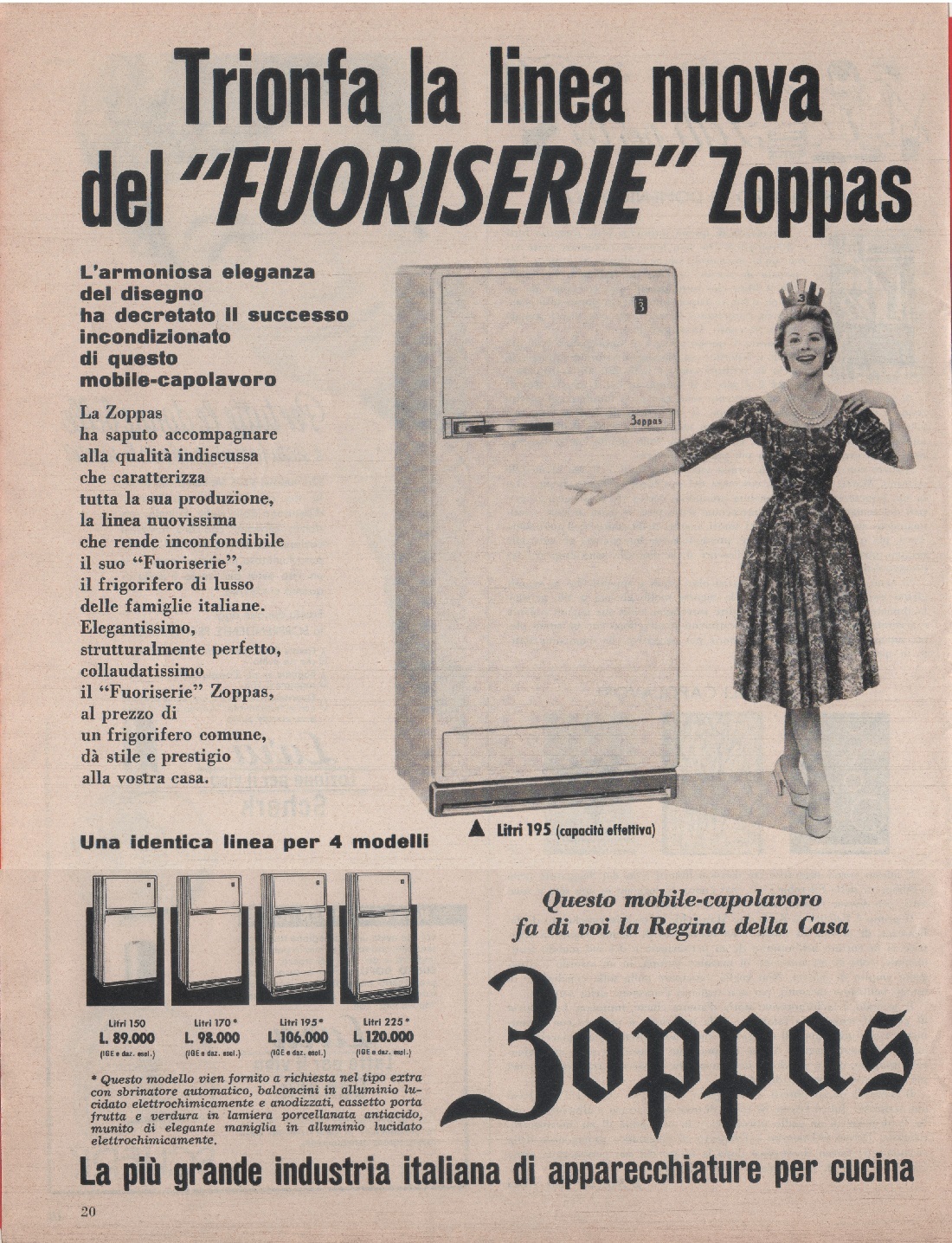 Zoppas. Advertising 1959