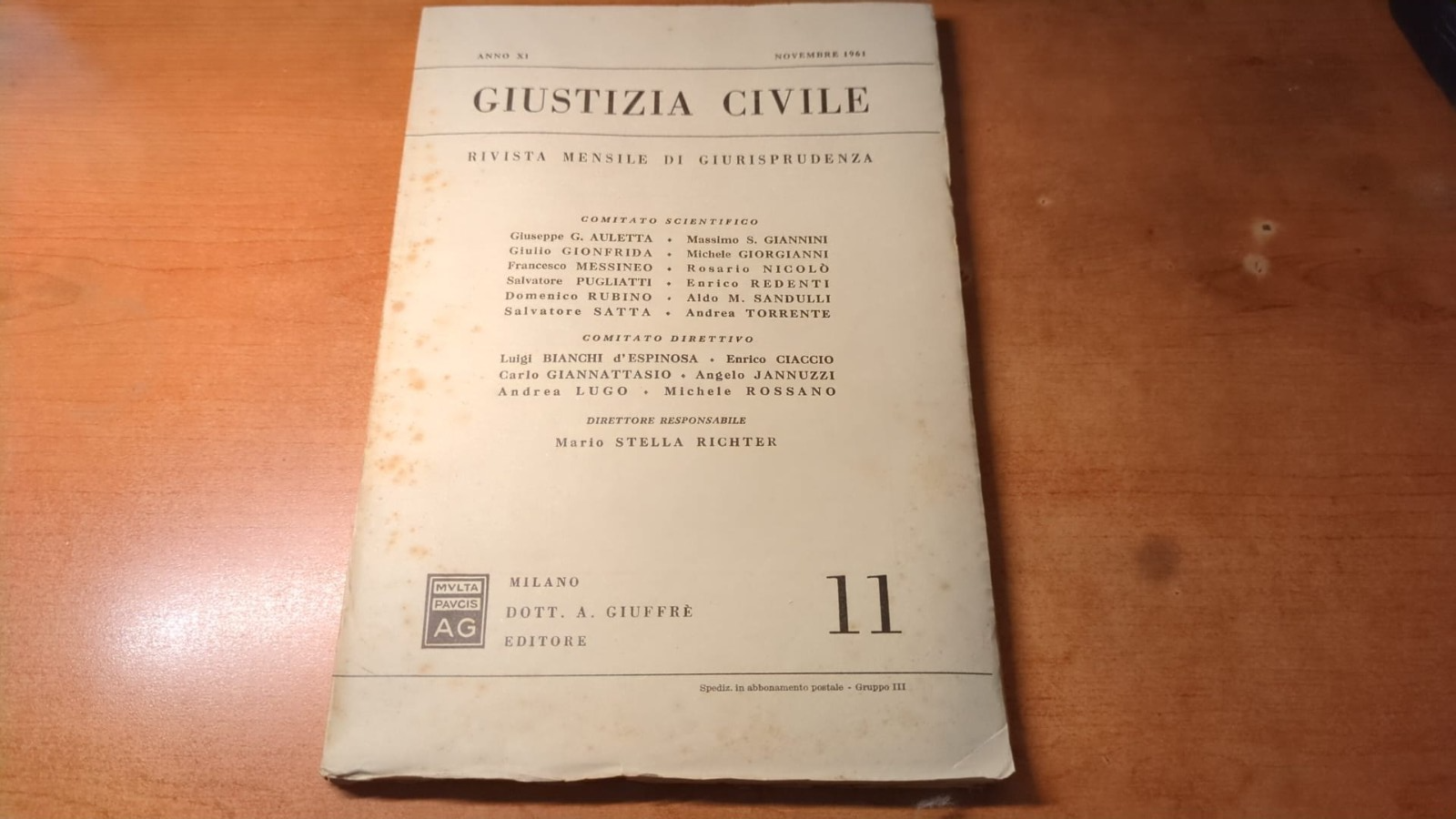 Giustizia civile n11- Milano 1961