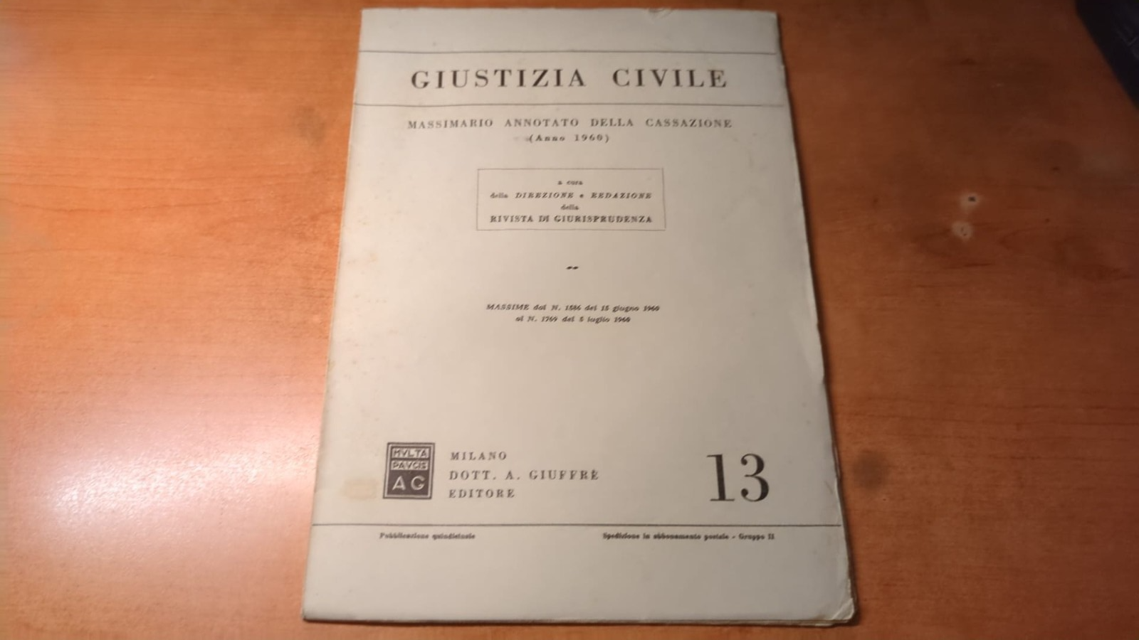 Giustizia civile n13- Milano 1960