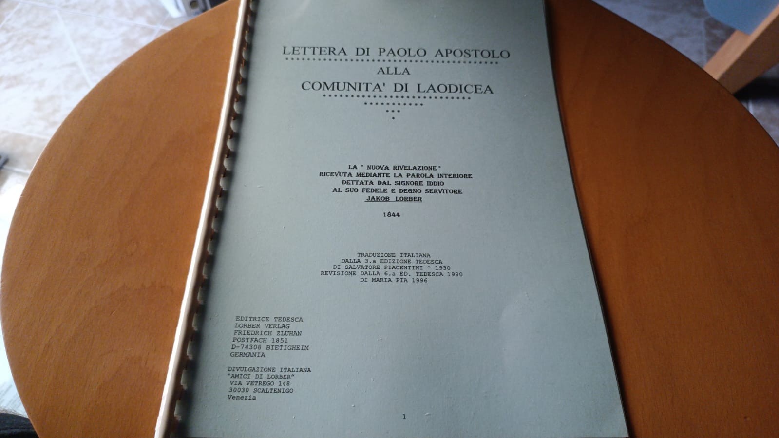 Lettera San Paolo Apostolo