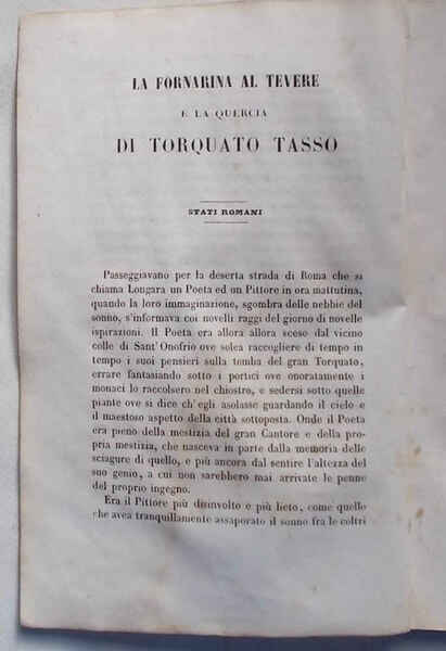 La fornarina al Tevere e la quercia di Torquato Tasso. …