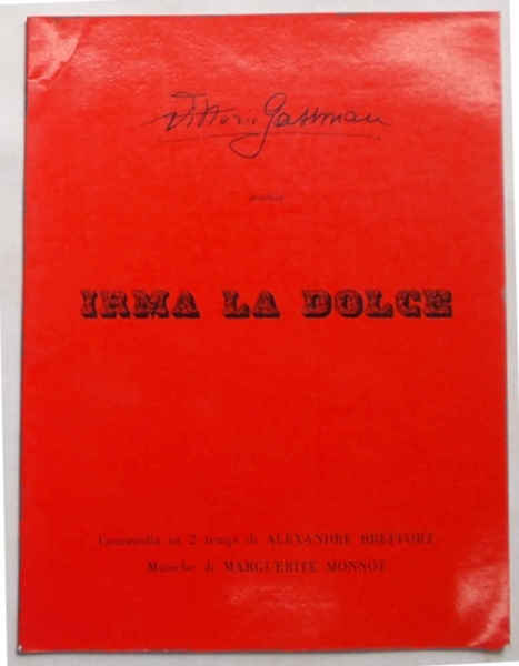 Vittorio Gassman presenta "Irma la dolce" commedia in 2 tempi …