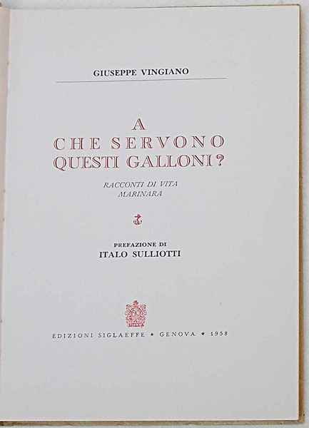 A che servono questi galloni? Racconti di vita marinara.