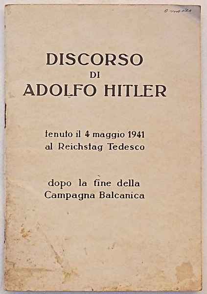 Discorso di Adolfo Hitler tenuto il 4 maggio 1941 al …