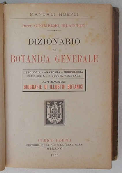 Dizionario di botanica generale.