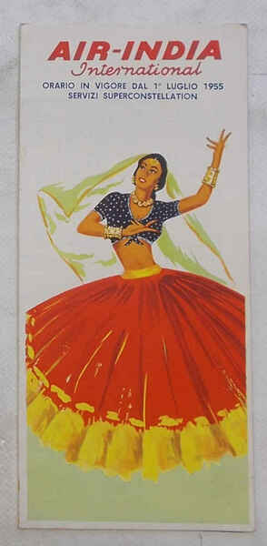 Air-India International. Orario in vigore dal 1 luglio 1955. Servizi …