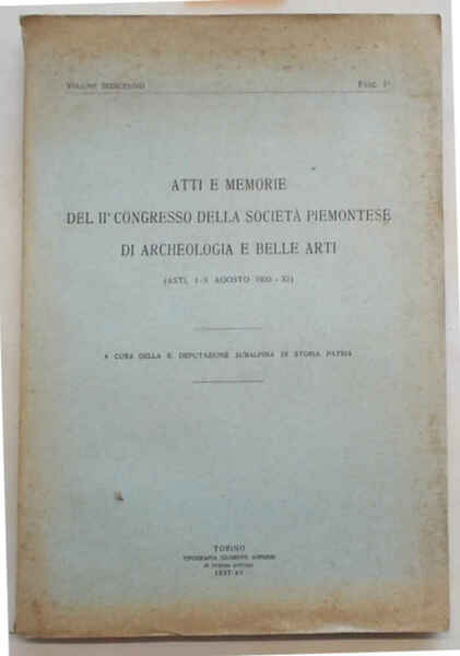 Atti e memorie del II° Congresso della Società Piemontese di …