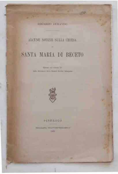 Alcune notizie sulla chiesa di Santa Maria di Beceto.