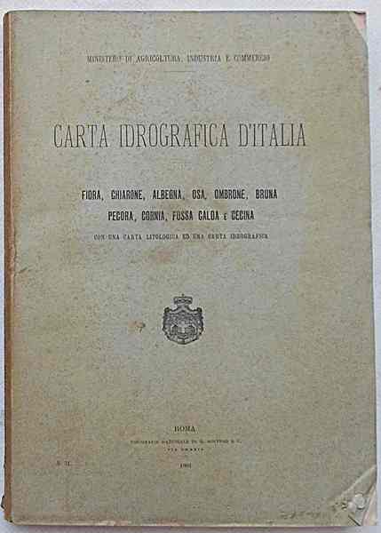 Carta idrografica d'Italia. Fiora, Chiarone, Albegna, Osa, Ombrone, Bruna, Pecora, …