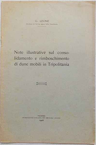 Note illustrative sul consolidamento e rimboschime