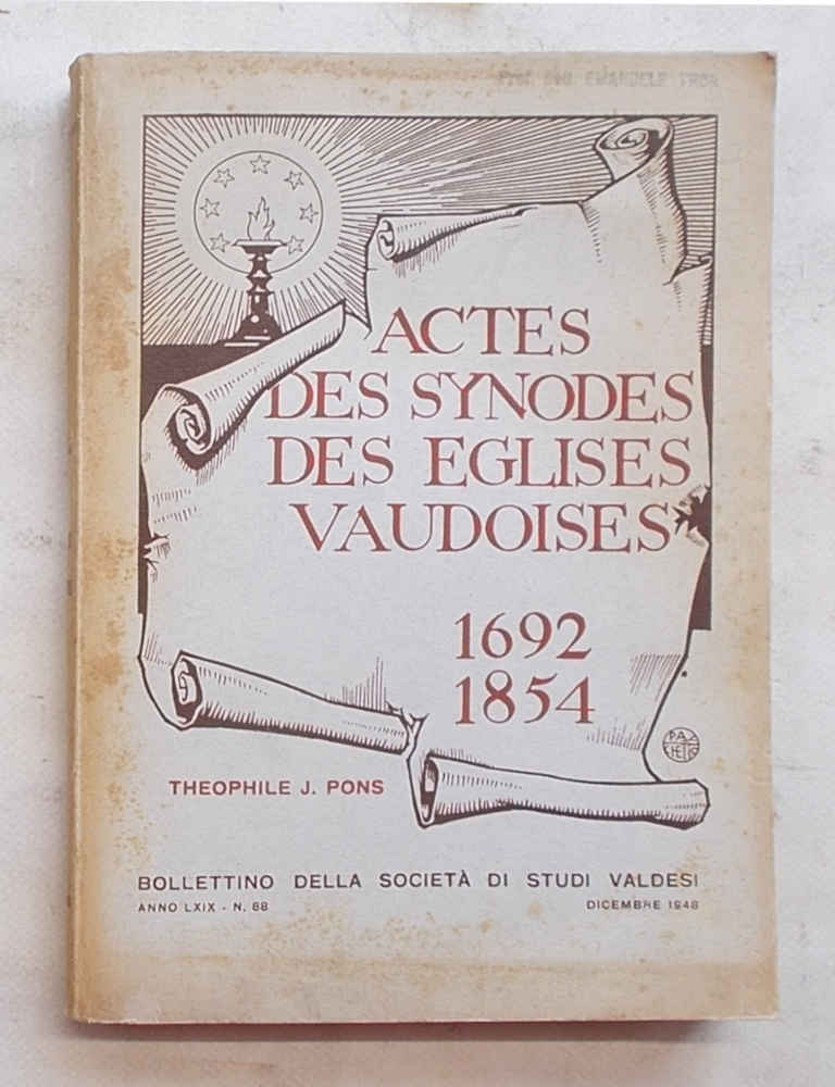 Actes des Synodes des Eglises Vaudoises 1692 - 1854.