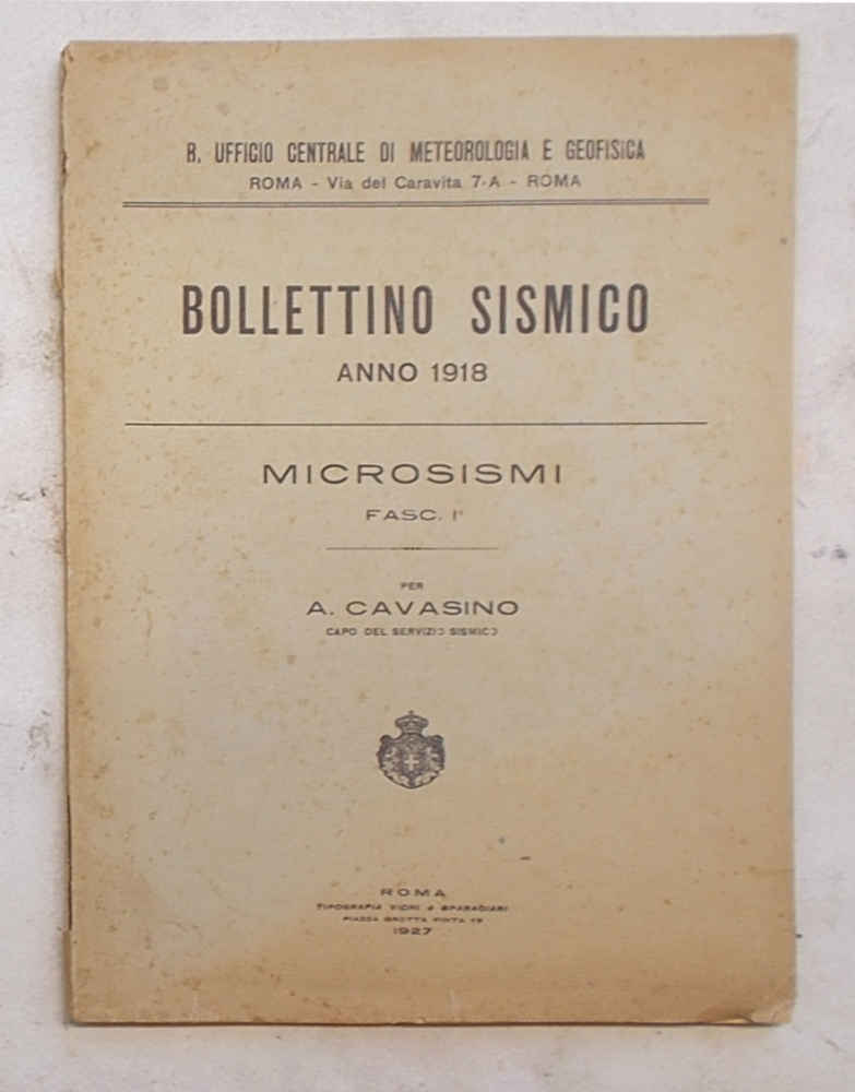 Bollettino sismico. Anno 1918. Microsismi. Fasc. I.