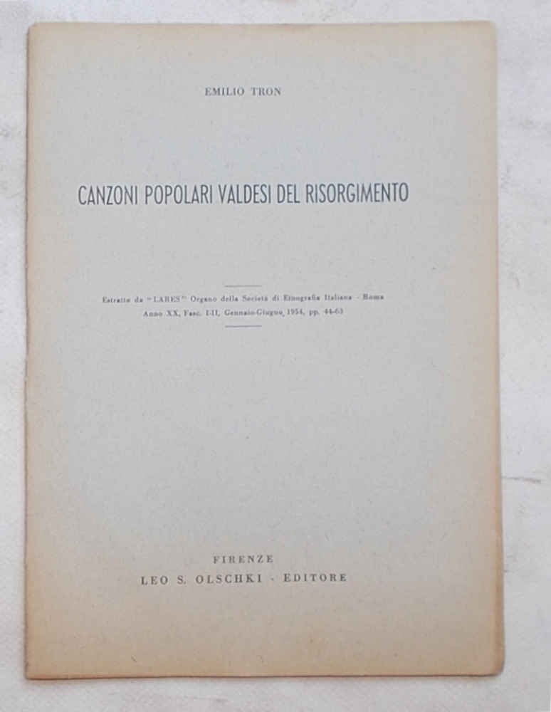 Canzoni popolari valdesi del Risorgimento.