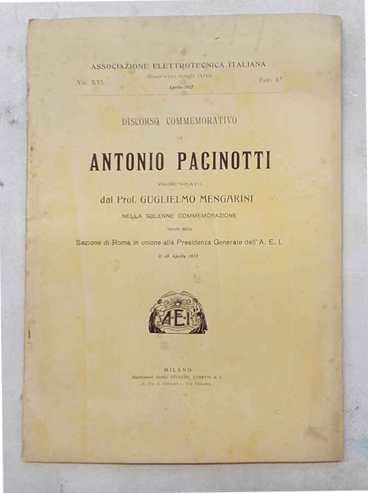 Discorso commemorativo di Antonio Pacinotti.