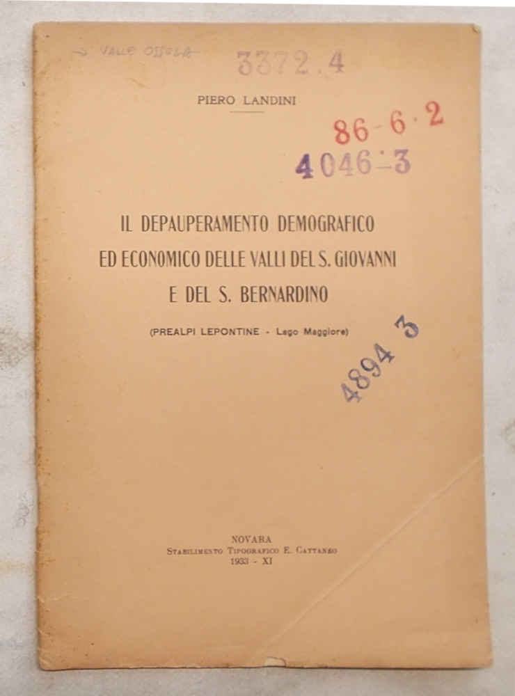 Il depauperamento demografico ed economico delle Valli S. Giovanni e …