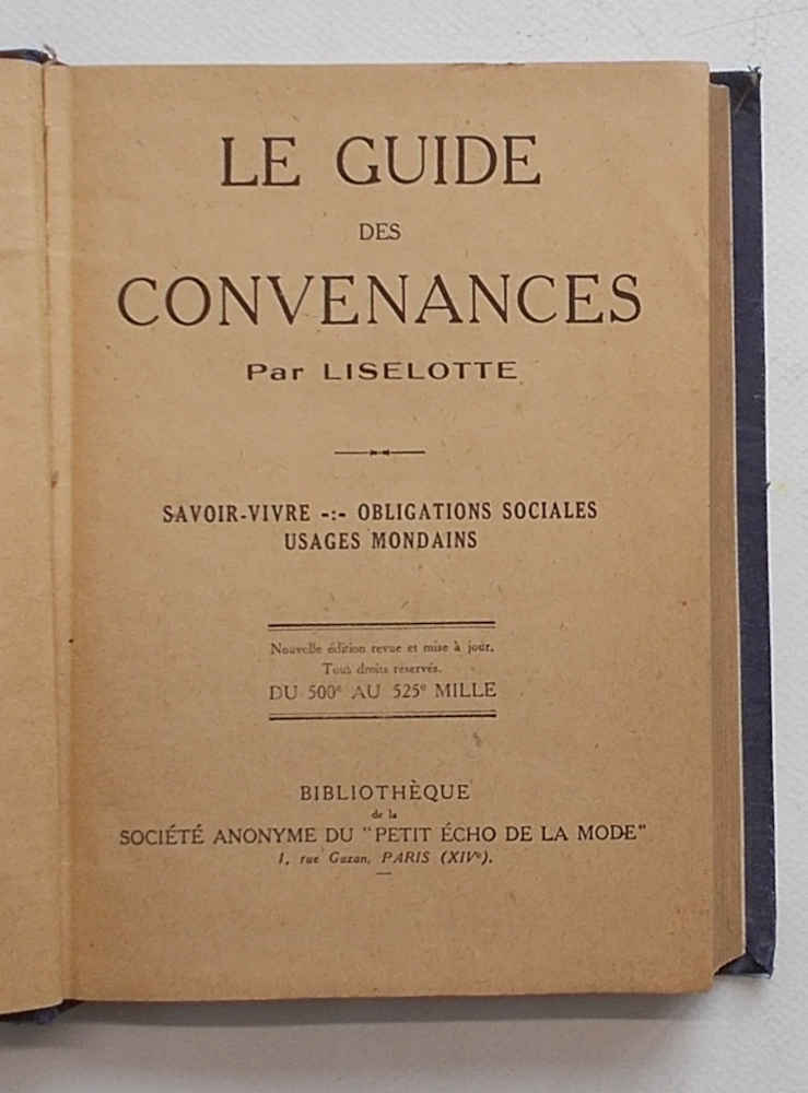 Le guide des convenances.