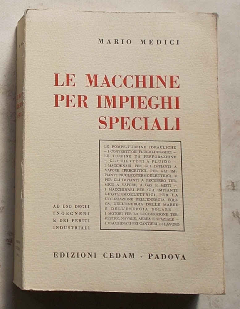 Le macchine per impieghi speciali.