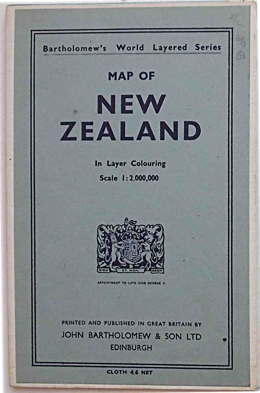 Map of New Zealand.