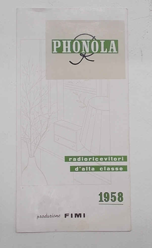 Phonola radioricevitori d'alta classe. 1958.