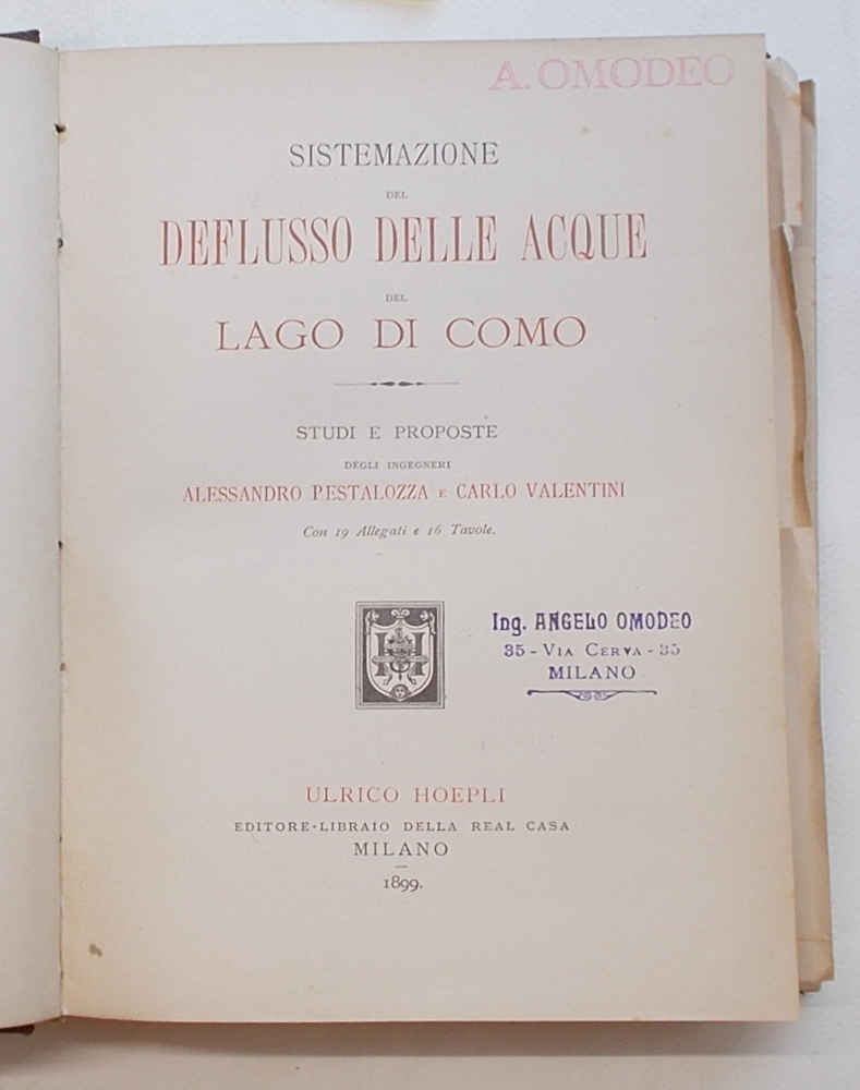 Sistemazione del deflusso delle acque del lago di Como. Studi …
