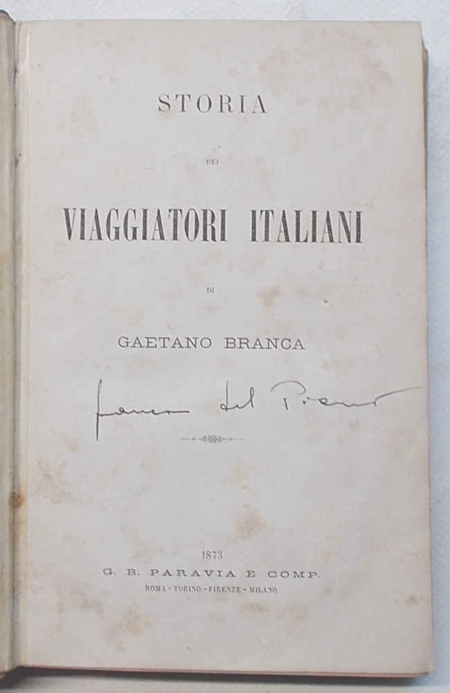 Storia dei viaggiatori italiani.