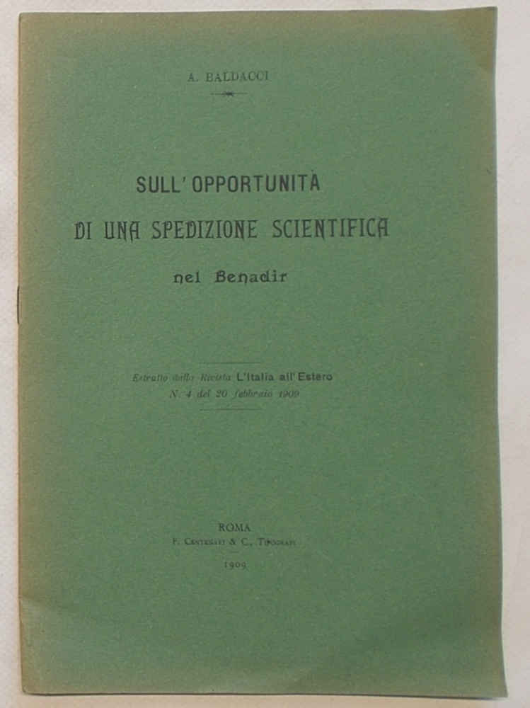 Sull'opportunità di una spedizione scientifica nel Benadir.