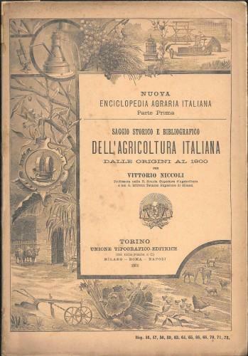 Saggio storico e bibliografico dell'agricoltura italiana dalle origini al 1900