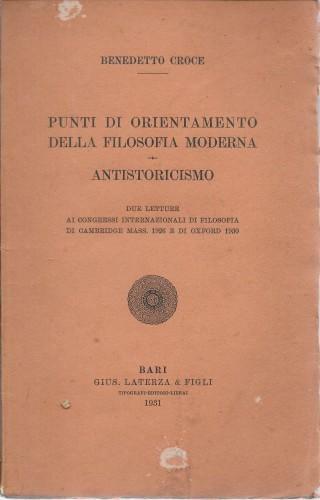 Punti di orientamento della filosofia moderna. Antistoricismo