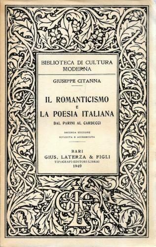Il romanticismo e la poesia italiana dal Parini al Carducci