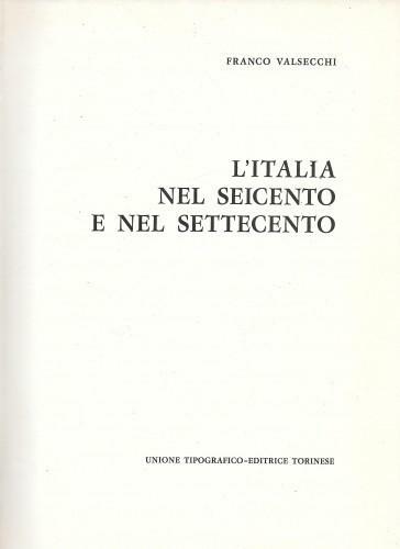 L'Italia nel Seicento e nel Settecento