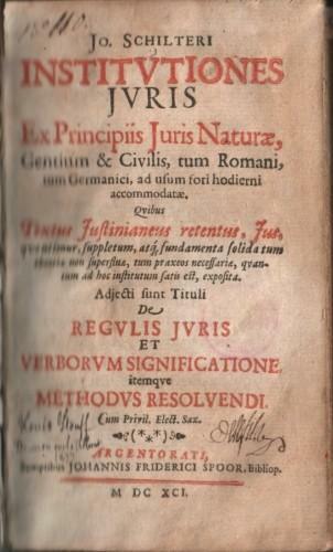 INSTITUTIONES JURIS ex Principiis Juris Naturae, Gentium & Civilis, tum …