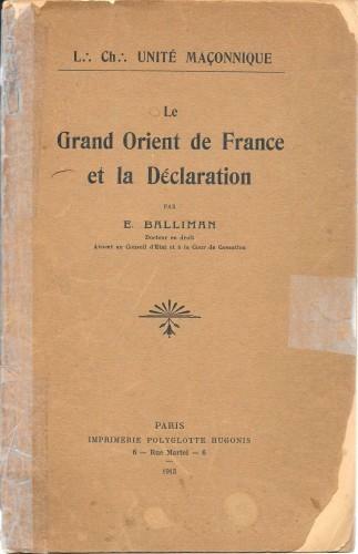 Le Grand Orient de France et la Déclaration par E. …