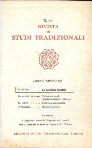 Rivista di Studi Tradizionali n° 44 gennaio-giugno 1975