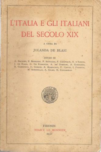 L'Italia e gli italiani del secolo XIX