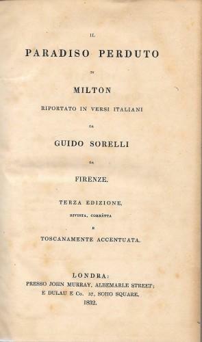 Il paradiso perduto di Milton riportato in versi italiani da …