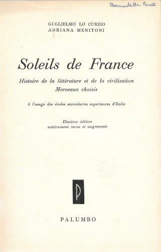 Soleils de France. Histoire de la Litterature et de la …
