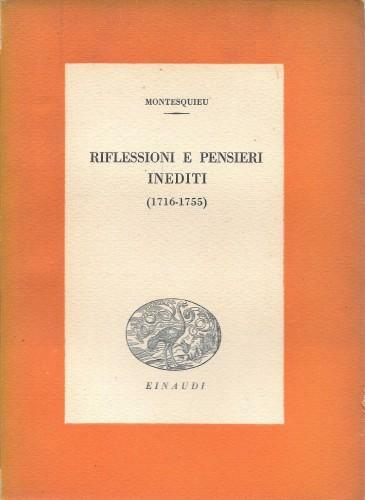 Riflessioni e pensieri inediti (1716-1755)