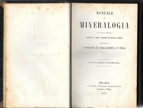 Manuale di Mineralogia ad uso degli studenti e degli amatori …