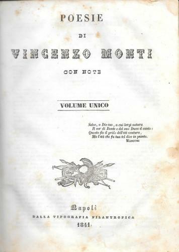 Poesie di Vincenzo Monti con note