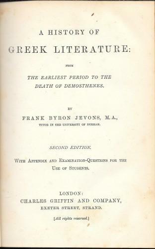 A history of greek literature from the earliest period to …