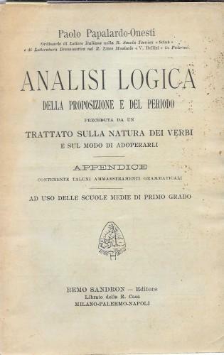 Analisi logica della proposizione e del periodo preceduta da un …