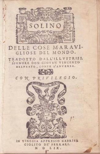 Delle cose meravigliose del mondo. Tradotto dall'illustriss. Signore Don Giovan …